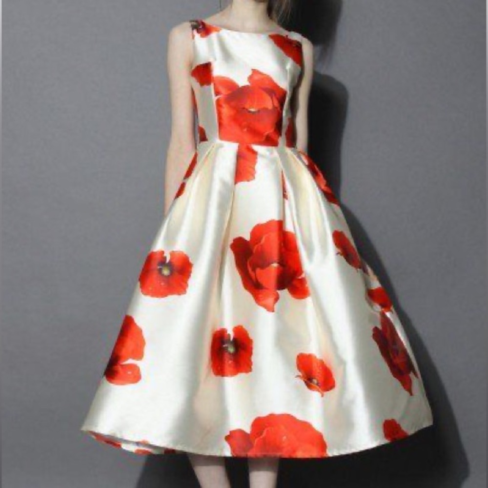 Chicwish Dreaming of Hana Printed Prom Dress in Medium